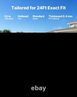 24ft Round Pool Liner UniBead 52in Wall Above Ground Steel Pool Boulder Swirl