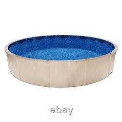 24ft Round Pool Liner UniBead 52in Wall Above Ground Steel Pool Boulder Swirl