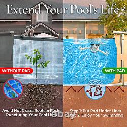 27-Foot Round Pool Liner Pad Prevents Punctures, Easy to Install Pool Mat