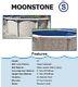 27' x 52 Round Above Ground Swimming Pool Steel Wall Moon Stone Pool & Liner