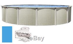 27'x48 Ft Round Impressions Above Ground Swimming Pool with Liner & Skimmer Kit