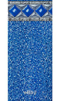 27'x52 Ft Round Unibead Crystal Tile Above Ground Swimming Pool Liner-25 Gauge