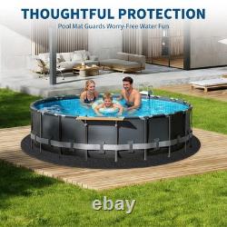 27ft Round Non-Woven Pool Liner Pad Puncture Weed Barrier for Above Ground Pools