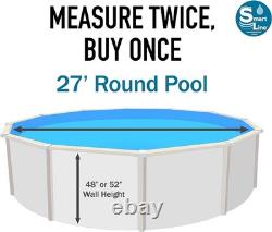27ft Round Swimming Pool Liner, 25 Gauge Heavy Duty Vinyl Overlap Style