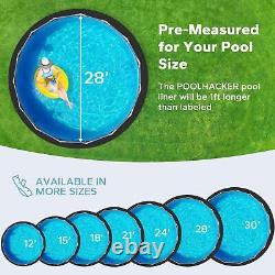 28 Ft Pool Liner Pad, Round Pool Liners for Above Ground Swimming Pools, Dura