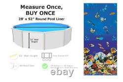 28' x 52 Round Unibead 20 Gauge Swimming Pool Liner (Choose Pattern)