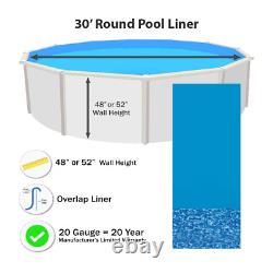 30' Round 20 Gauge Overlap Above Ground Swimming Pool Liner (Choose Pattern)