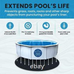 30' Round Aboveground Pool Liner Pad Puncture Resistant & Pre-Cut Easy Install