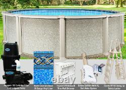 30'x54 Saltwater 8000 Round Above Ground Swimming Pool Package