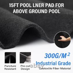 300G/M² Thicker 15FT Pool Liner Pad, Seamless above Ground Pool Liner, Pre-Cut Hea