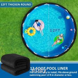300G/M² Thicker Pool Liner Pad for Above Ground Swimming 12' Round, Black