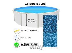 33' Round 30 Gauge Overlap Above Ground Swimming Pool Liner (Choose Pattern)