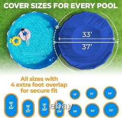 33 ft Round Heavy Duty Winter Pool Cover, Royal Blue, Above Ground Pool