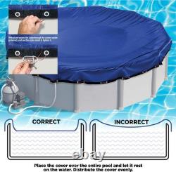 33 ft Round Heavy Duty Winter Pool Cover, Royal Blue, Above Ground Pool