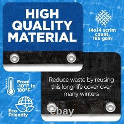 33 ft Round Heavy Duty Winter Pool Cover, Royal Blue, Above Ground Pool