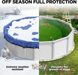 33 ft Round Heavy Duty Winter Pool Cover, Royal Blue, Above Ground Pool
