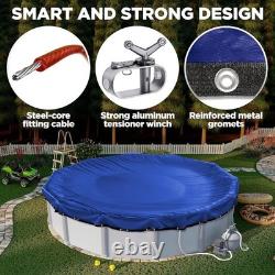 33 ft Round Heavy Duty Winter Pool Cover, Royal Blue, Above Ground Pool