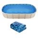 33' x 18' Above Ground Swimming Overlap Blue Pool Liner, Oval for 54 Steel Wall