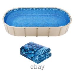 33' x 18' Above Ground Swimming Overlap Blue Pool Liner, Oval for 54 Steel Wall