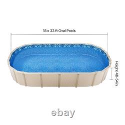 33' x 18' Above Ground Swimming Overlap Blue Pool Liner, Oval for 54 Steel Wall