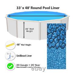 33' x 48 Round Unibead 20 Gauge Swimming Pool Liner (Choose Pattern)