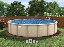 33'x52 Cedar Key Round Pool with Sonoma Beaded Liner & Skimmer Made in USA