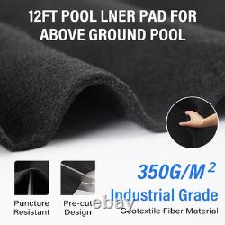 350G/M² Thicker 12FT Pool Liner Pad, Pre-Cut Heavy Duty round Pool Liner Pad, Sea