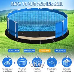 350G/M² Thicker 12FT Pool Liner Pad, Pre-Cut Heavy Duty round Pool Liner Pad, Sea