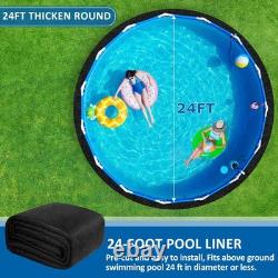 350G/M² Thicker Pool Liner Pad for Above Ground Swimming Pools, 24 Ft Round Un