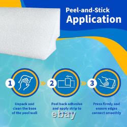48-Inch Peel and Stick above Ground Pool Cove Foam, 19 Pack Liner Protection &
