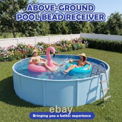 65 Pcs 27 Ft Bead Receiver round above Ground Pool Liners Blue Beaded Pool Liner