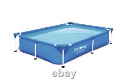 6in1 SWIMMING POOL BESTWAY 221cm x 150cm x 43cm Above Ground Square Pool + PATCH