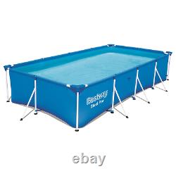 6in1 SWIMMING POOL BESTWAY 400cm x 211cm x 81cm Above Ground Square Pool + PATCH