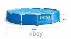 6in1 SWIMMING POOL INTEX 366cm 12ft Garden Round Frame Ground Pool + POOL COVER