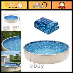 8-ft Round Above Ground Pool Liner Overlap Vinyl, 48-54 Wall Height, Durable