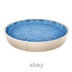 8-ft Round Above Ground Pool Liner Overlap Vinyl, 48-54 Wall Height, Durable