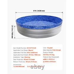 8ft Round Overlap Pool Liner, 27.5in Wall, Durable 30mil Vinyl, UV Resistant