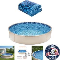 8ft Round Pool Liner Durable Vinyl, Cushioned Comfort for Easy Installation