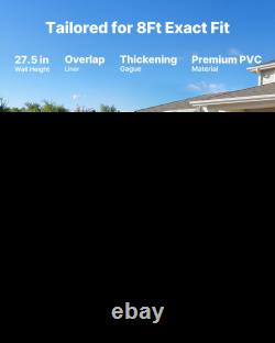 8ft Round Pool Liner Overlap Above Ground, 27.5 Wall, Heavy Gauge