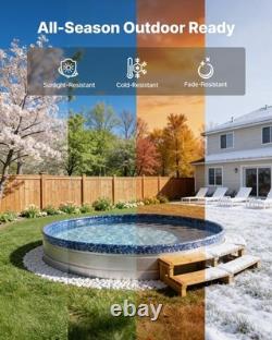 8ft Round Stock Tank Pool Liner Heavy Duty Vinyl, Leak-Proof, Fits 27.5in Wall