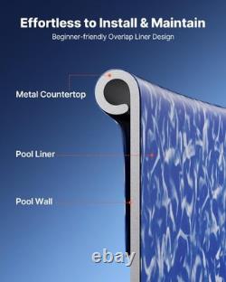 8ft Round Stock Tank Pool Liner Heavy Duty Vinyl, Leak-Proof, Fits 27.5in Wall