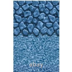 ABOVE GOUND 12x17x48 BEADED OVAL POOL LINER Boulder Swirl Design
