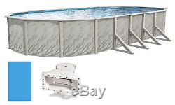Above Ground 12' x 18' x 52 Oval MEADOWS Steel Wall Swimming Pool with Blue Liner