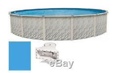 Above Ground 12' x 52 Round MEADOWS Steel Wall Swimming Pool with Blue Liner Kit
