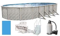 Above Ground 12'x24'x52 Oval Meadows Swimming Pool with Liner, Step, Filter Kit