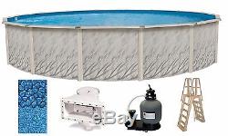 Above Ground 12'x52 Round MEADOWS Swimming Pool with Liner, Ladder & Filter Kit