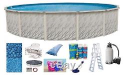 Above Ground 12'x52 Round MEADOWS Swimming Pool with Liner, Ladder & Sand Filter