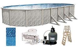 Above Ground 12x24x52 Oval MEADOWS Swimming Pool with Liner, Ladder & Filter Kit