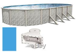 Above Ground 15' x 30' x 52 Oval MEADOWS Steel Wall Swimming Pool with Blue Liner