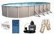 Above Ground 15'x30'x48 Oval Impression Swimming Pool with Liner, Ladder & Filter